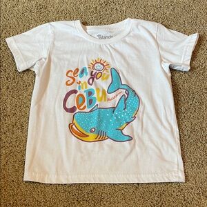Islander Kids White Tee with Colorful Whale Design
